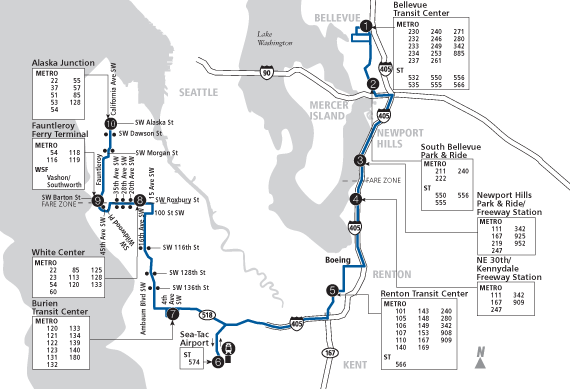 Sound Transit route 560 'Bellevue / SeaTac / West Seattle ...