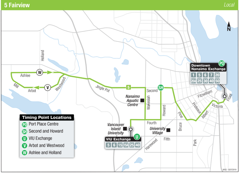 File:Regional District of Nanaimo Transit System route 5 (February 2019).png