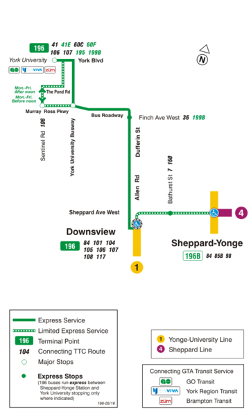 File:Toronto Transit Commission route 196 map (06-2016)-a.png