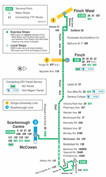 File:Toronto Transit Commission route 939 map (02-2019)-a.gif