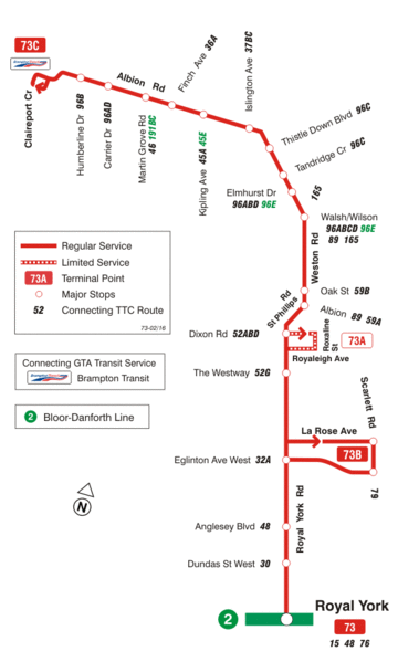 File:Toronto Transit Commission route 73 map (02-2016)-a.gif