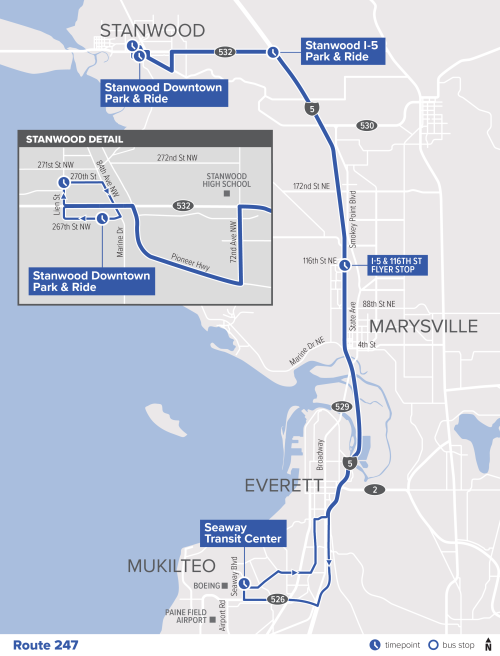 Community Transit route 247 map March 2024-a.png